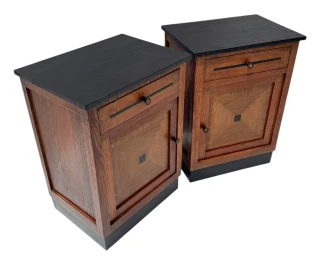 Two Art Deco Modernist Nightstands or Bedside Tables, 1920s